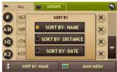 ALL GROUPS SORT BY SORT BY: NAME SORT BY: DISTANCE SORT BY: DATE A-H 163 I-Q 169 R-Z 174 620 SORT BY: NAME MAIN MENU