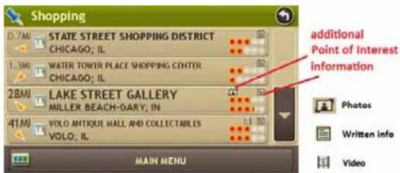 Shopping 0.7M STATE STREET SHOPPING DISTRICT CHICAGO; IL 1.3M WATER TOWER PLACE SHOPPING CENTER CHICAGO; IL 28M LAKE STREET GALLERY MILLER BEACH-GARY; IN 41M VOLO ANTIQUE MALL AND COLLECTABLES VOLO; IL additional Point of interest information Photos Written info Video MAIN MENU