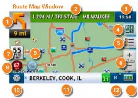 Route Map Window I-294 N / TRI-STATE MILWAUKEE 11:58 9 mi 55 67 BERKELEY, COOK, IL 10 11 12