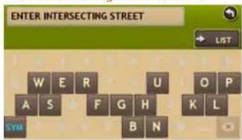 ENTER INTERSECTING STREET LIST W E R U O P A S F G H K L TEN B N