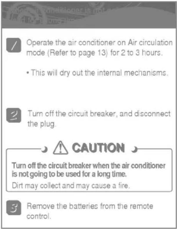 LG LSNJ0764HL - When the air conditioner is not going to be used for a long time. - 1