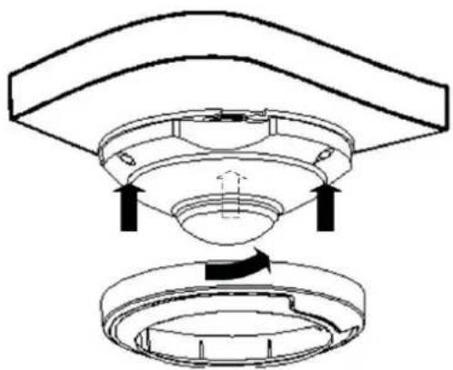 Geovision 125-TBL8804 - Secure the camera base onto the ceiling with 3 screws supplied and lock up the housing by turning it clockwise. - 1