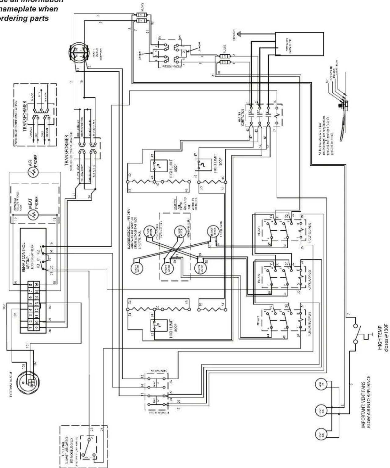 Cres Cor RR1332WDE - for OVENS RR1332DE, DX SERIES 480V, 3 Ph - 1