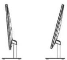 Two identical line drawings of a computer monitor stand, no text or symbols present