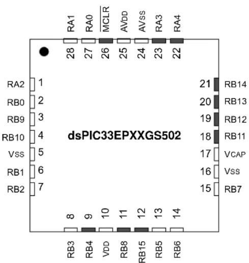 Microchip dsPIC33EP64GS505 - Pin Diagrams (Continued) - 1