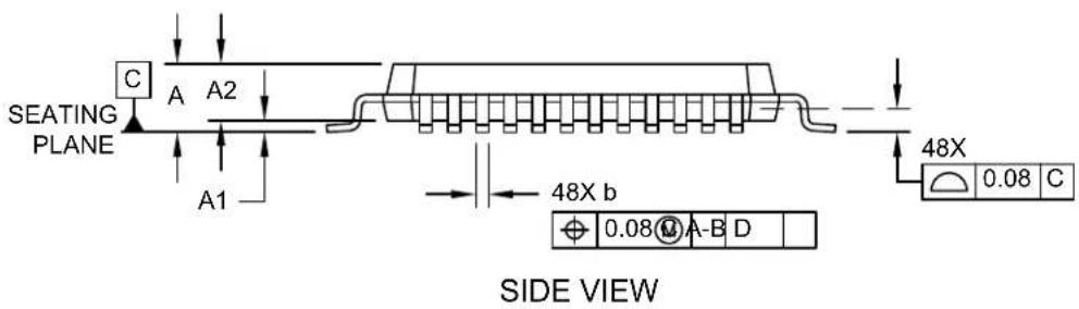 Microchip dsPIC33CH64MP203 - 48-Lead Plastic Thin Quad Flatpack (PT) - 7x7x1.0 mm Body [TQFP] - 2