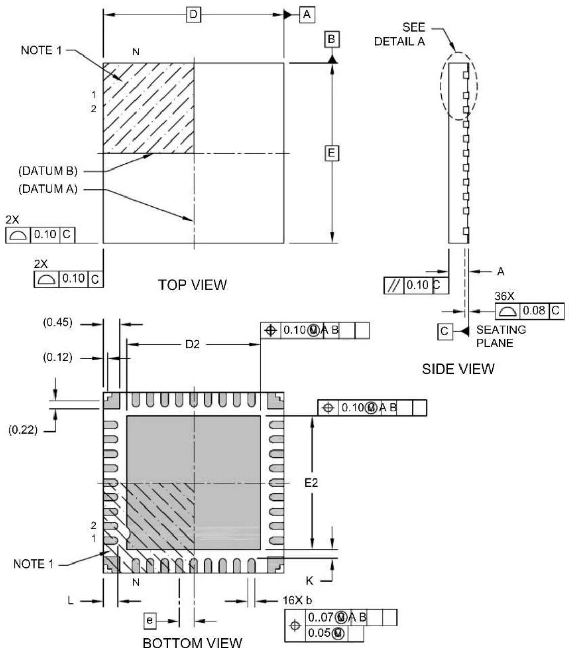 Microchip dsPIC33CH64MP208 - 36-Lead Ultra Thin Plastic Quad Flat, No Lead Package (M5) - 5x5 mm Body [UQFN] With Corner Anchors - 1