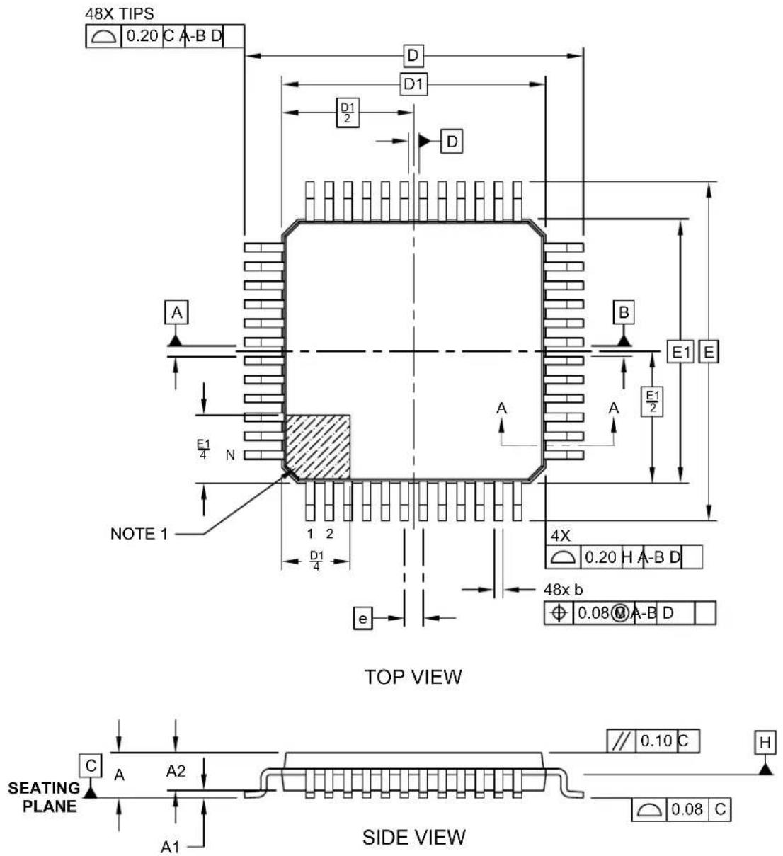 Microchip dsPIC33EP128GS706 - 48-Lead Thin Quad Flatpack (PT) - 7x7x1.0 mm Body [TQFP] - 1