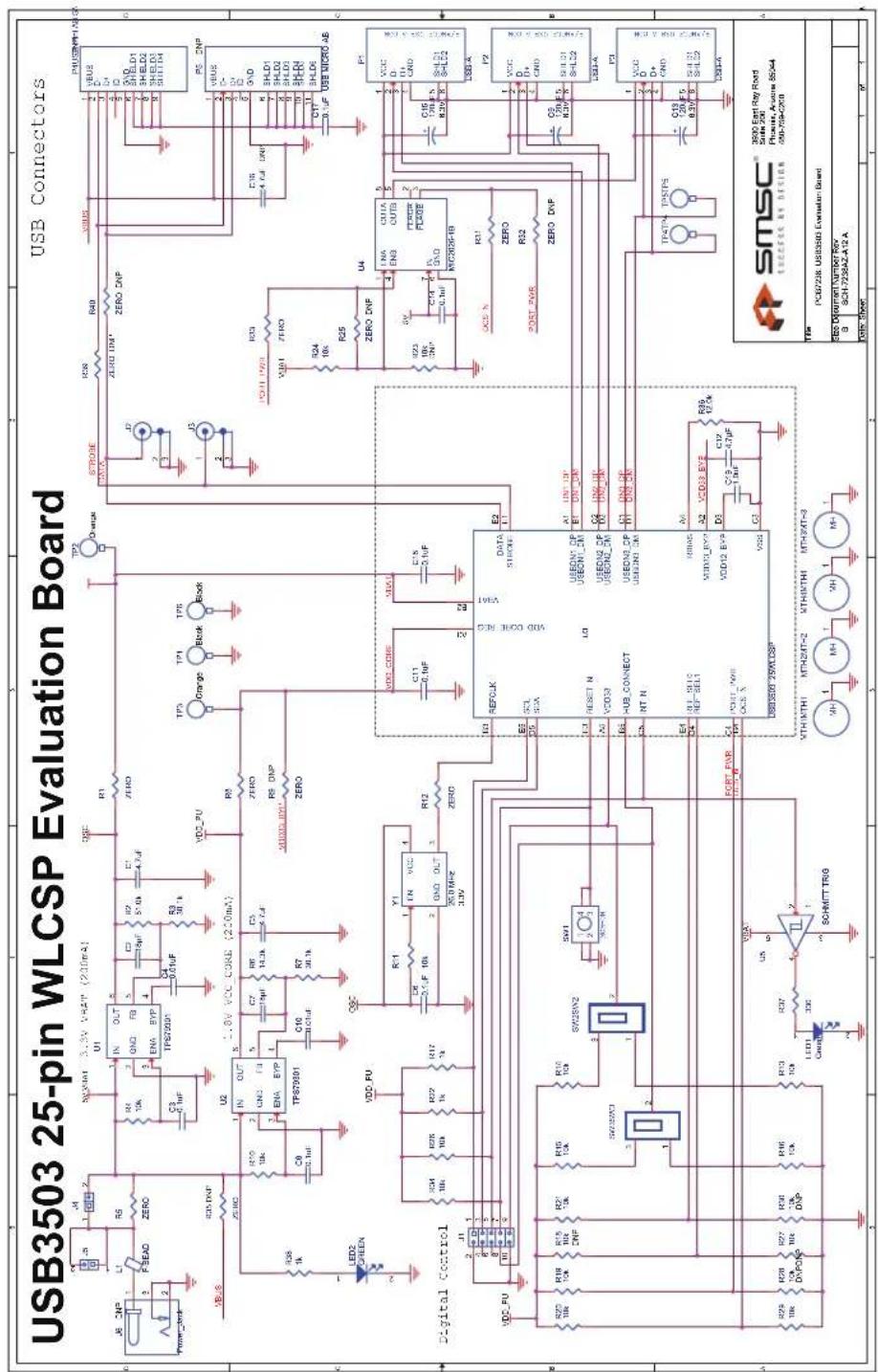 Microchip EVB-USB3503 - USB3503 EVB Schematic - 1