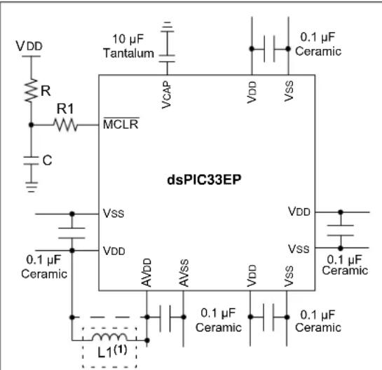 Microchip dsPIC33EP64GS502 - Decoupling Capacitors - 1
