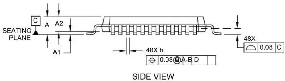 Microchip dsPIC33CH512MP208 - 48-Lead Plastic Thin Quad Flatpack (PT) - 7x7x1.0 mm Body [TQFP] - 2