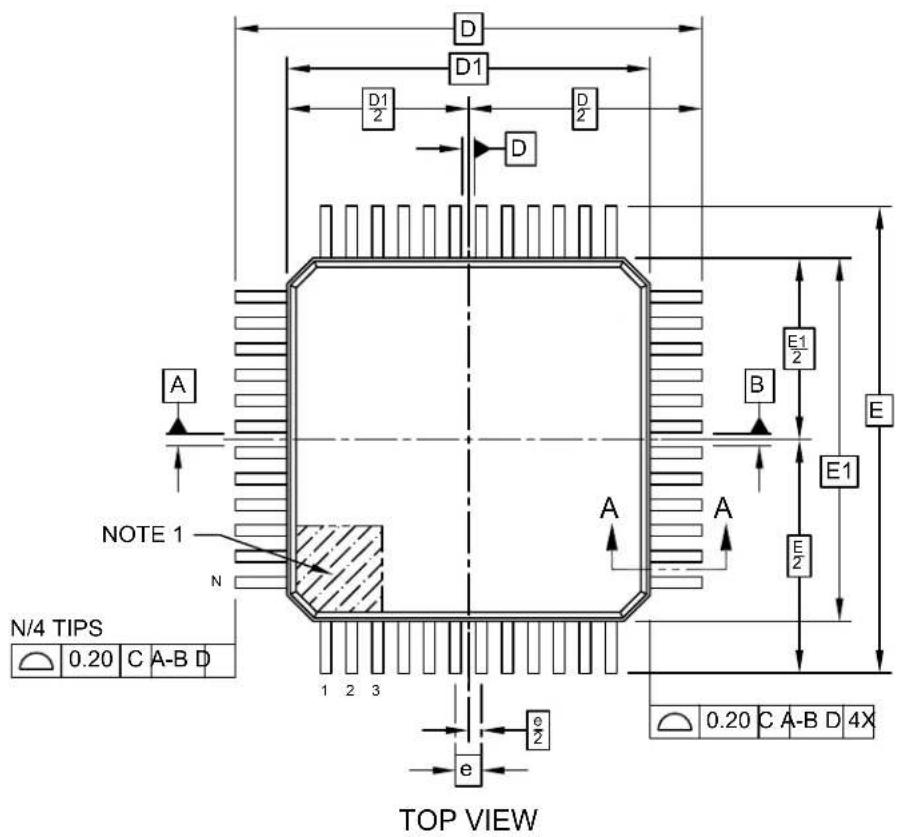 Microchip dsPIC33CH512MP205 - 48-Lead Plastic Thin Quad Flatpack (PT) - 7x7x1.0 mm Body [TQFP] - 1