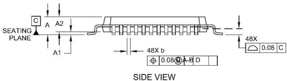 Microchip dsPIC33CH512MP205 - 48-Lead Plastic Thin Quad Flatpack (PT) - 7x7x1.0 mm Body [TQFP] - 2
