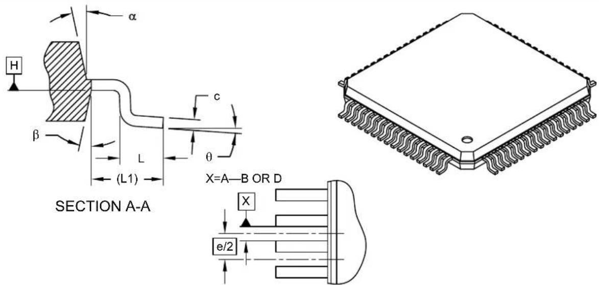 Microchip PIC32MZ2048ECG100 - 64-Lead Plastic Thin Quad Flatpack (PT)-10x10x1 mm Body, 2.00 mm Footprint [TQFP] - 1