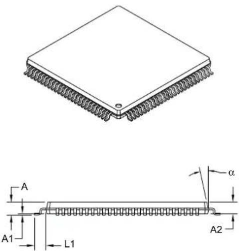 Microchip PIC32MZ1024ECM124 - 100-Lead Plastic Thin Quad Flatpack (PF) - 14x14x1 mm Body, 2.00 mm [TQFP] - 2