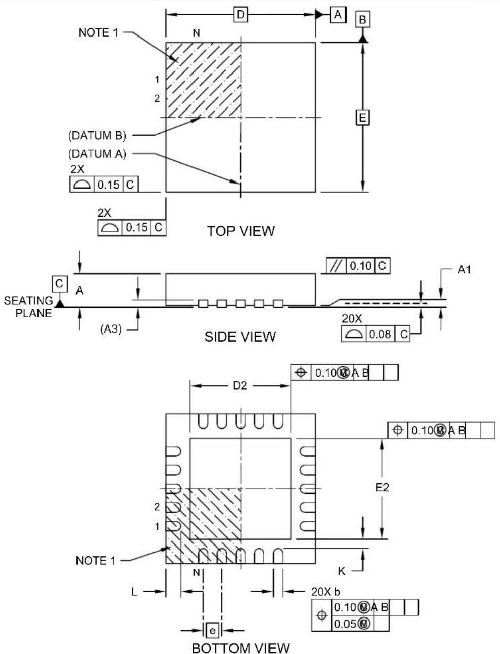 Microchip MCP1631VHV - 20-Lead Plastic Quad Flat, No Lead Package (G4) - 4x4 mm Body [QFN] Also called VQFN - 1