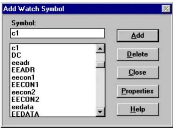 Microchip PIC18F4539 - Creating a Watch Window - 1