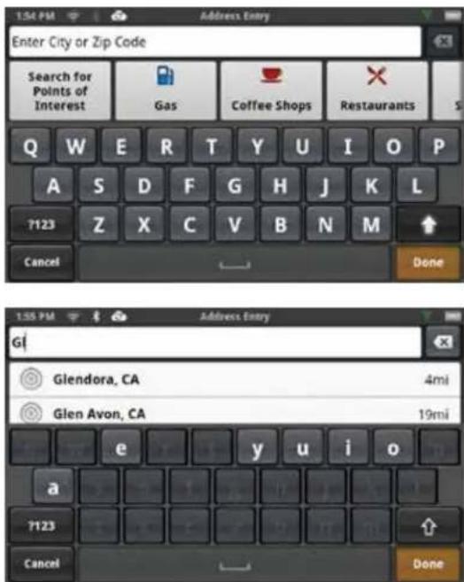 MAGELLAN SmartGPS 5390T - Using the Keyboard to Enter an Address - 1