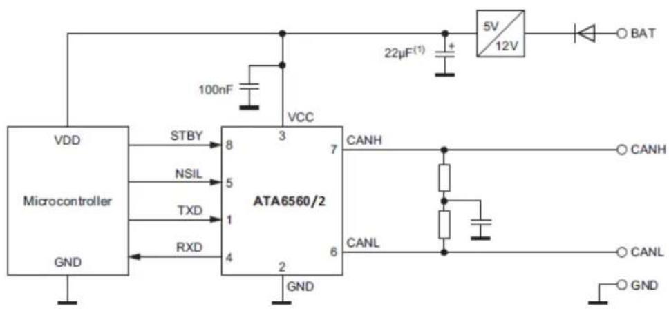 Microchip ATA6562 - TYPICAL APPLICATION CIRCUITS - 2
