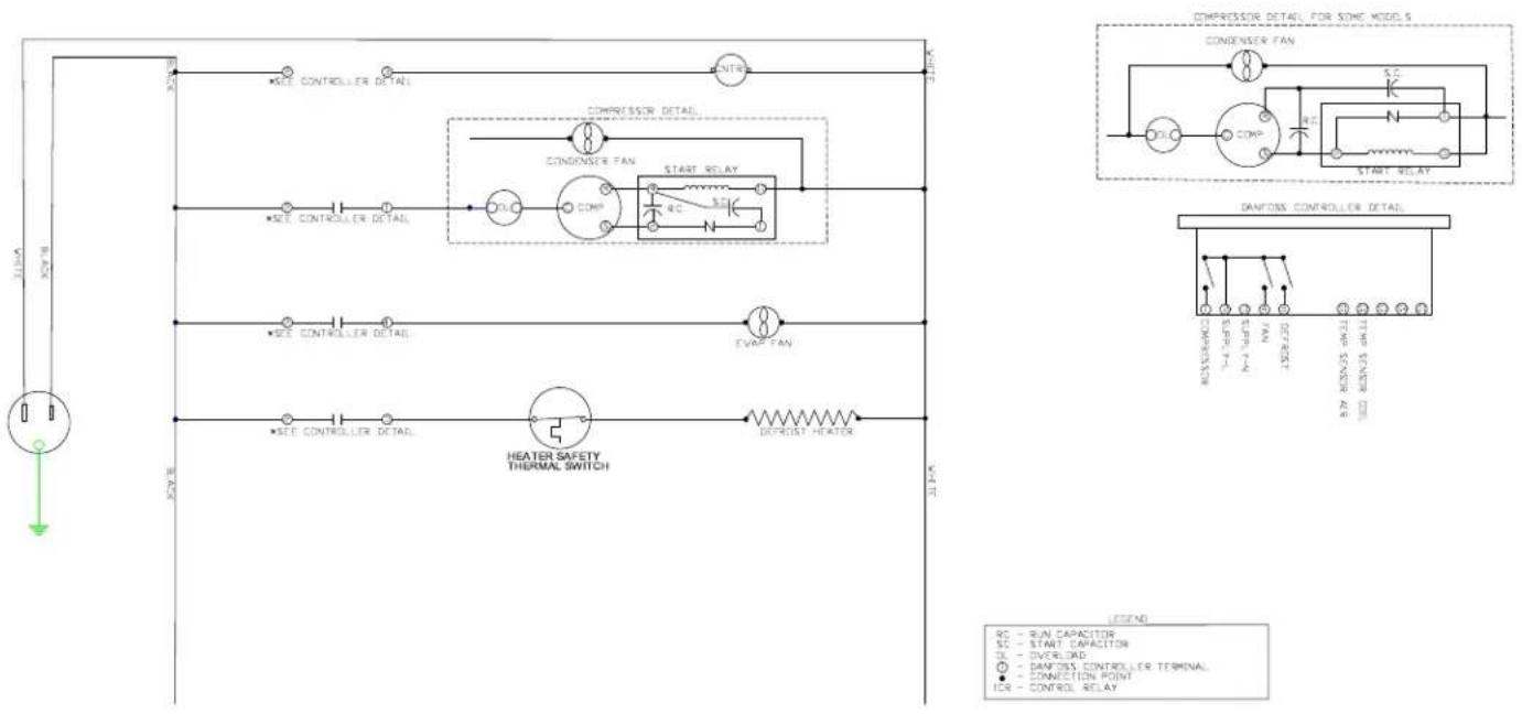 Beverage-Air DPD46HC-3 - FOR THE SERVICE TECH - WIRING DIAGRAM - DANFOSS CONTROLLER - 1
