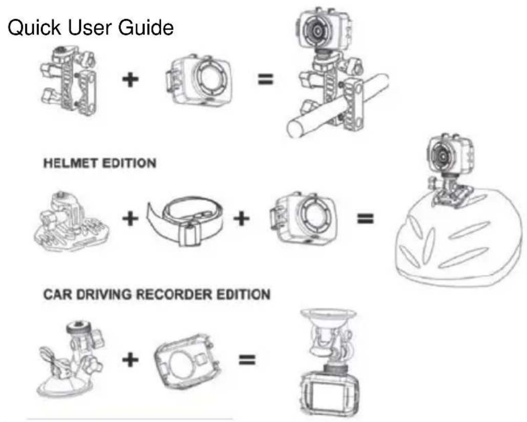Quick User Guide + = HELMET EDITION + + = CAR DRIVING RECORDER EDITION + =