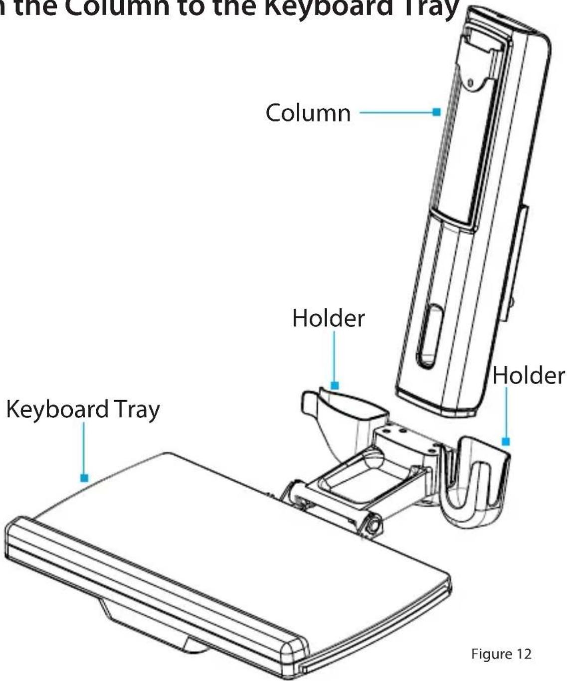 StarTech.com SIT-STAND-ARM-1MS - Attach the Column to the Keyboard Tray - 1