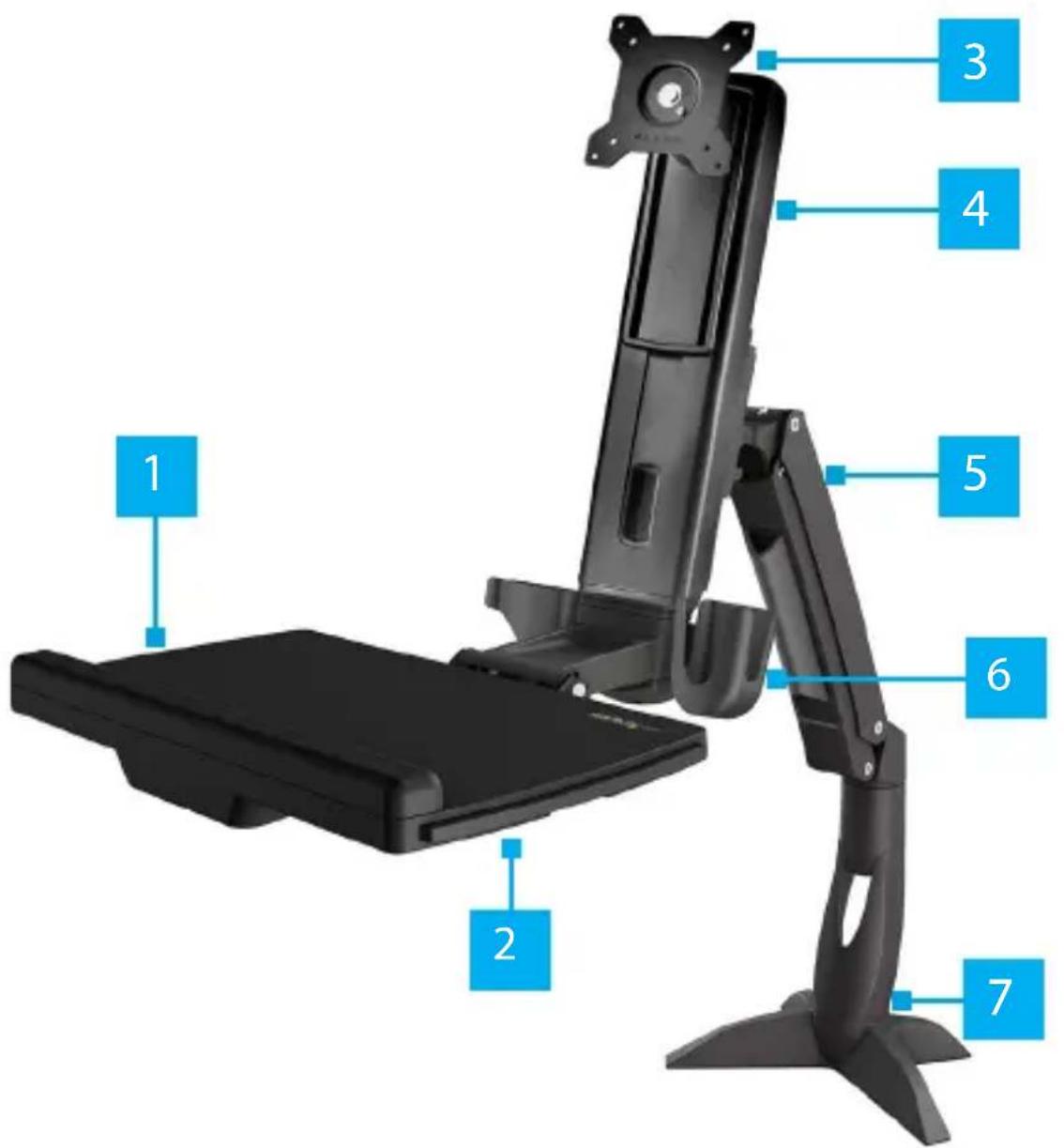 StarTech.com SIT-STAND-ARM-1MS - Product Diagram - 1
