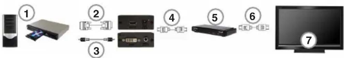 StarTech.com DVI2HDMI - Connection Using an HDMI Switch - 1