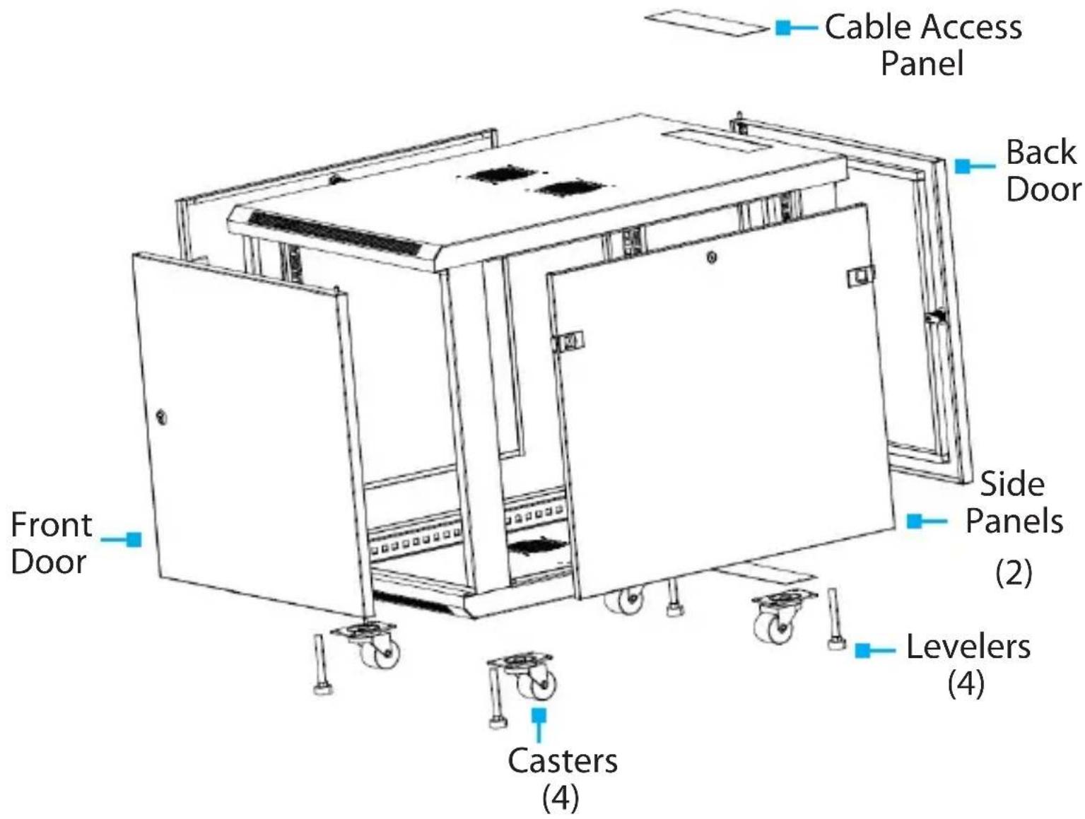 StarTech.com RKQMCAB12V2 - Product Diagram (RK1233BKM) - 1