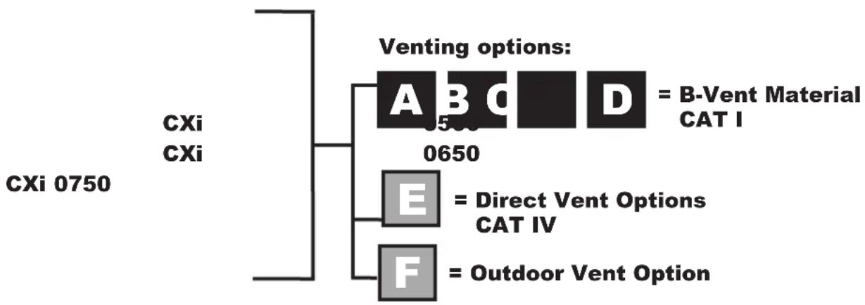 Jandy CXI500PN - Identify your appliance's vent system: - 1