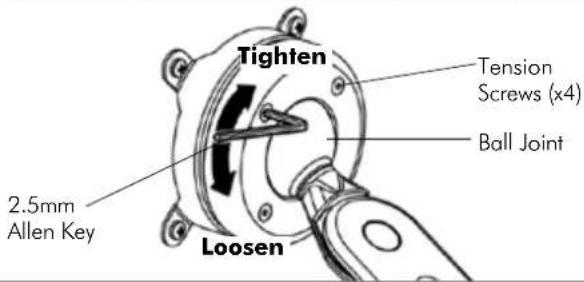 Atdec SD-SA-DK-DB-BK - G.1. Adjusting the Ball Joint Resistance - 1