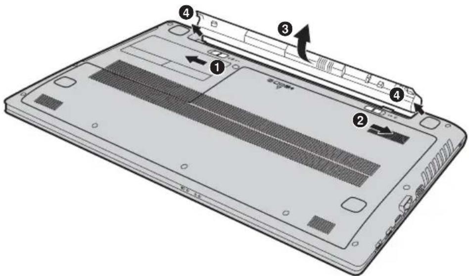 LENOVO G410s Touch - Replacing the battery - 1