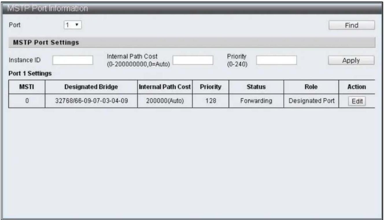 Edimax ES-5424P - IV-7-1-5 MSTP Port Informaon - 1