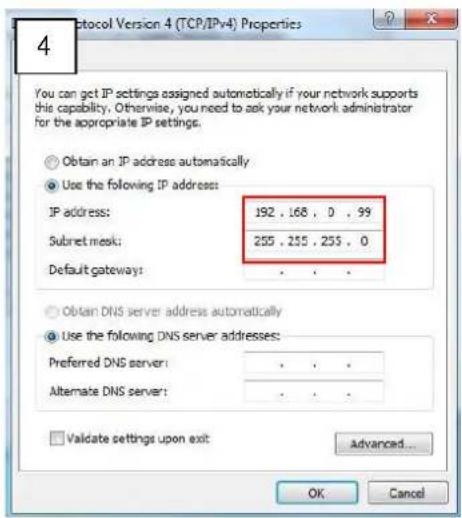 ACTi Z76 - Manually adjust the IP address of the PC: - 4