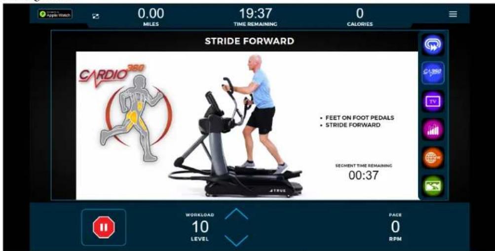 True Envision 16 - Cardio360 Workout Screen: - 1