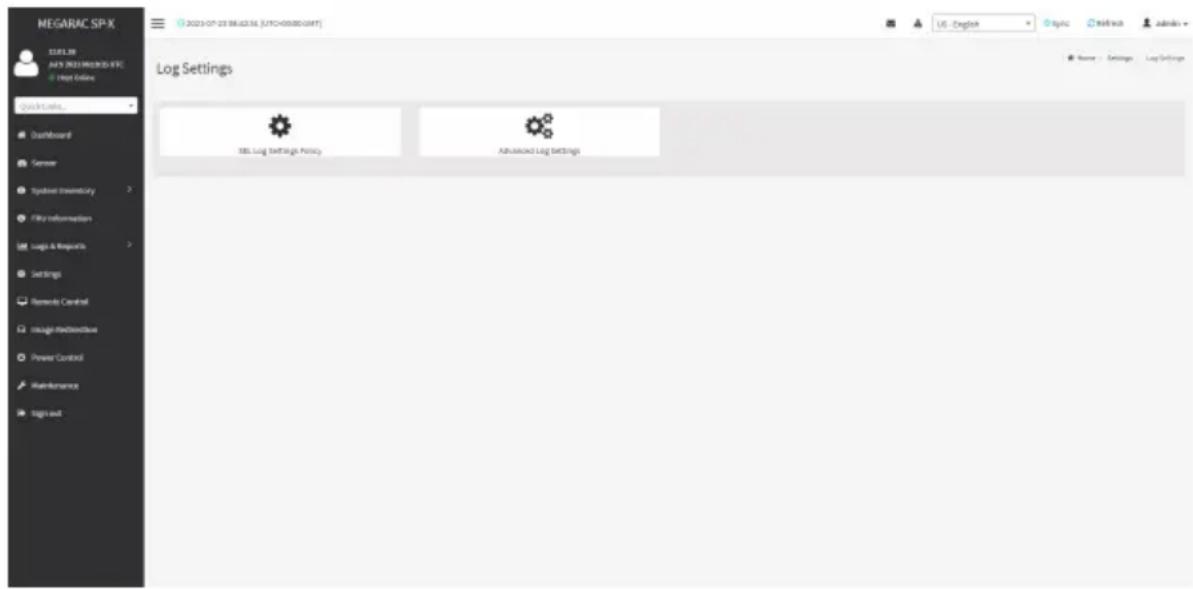 GIGABYTE R283-S90 - 2-6-5 Log Settings - 1