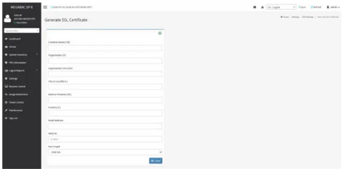 GIGABYTE R283-S90 - Generate SSL Certificate - 1