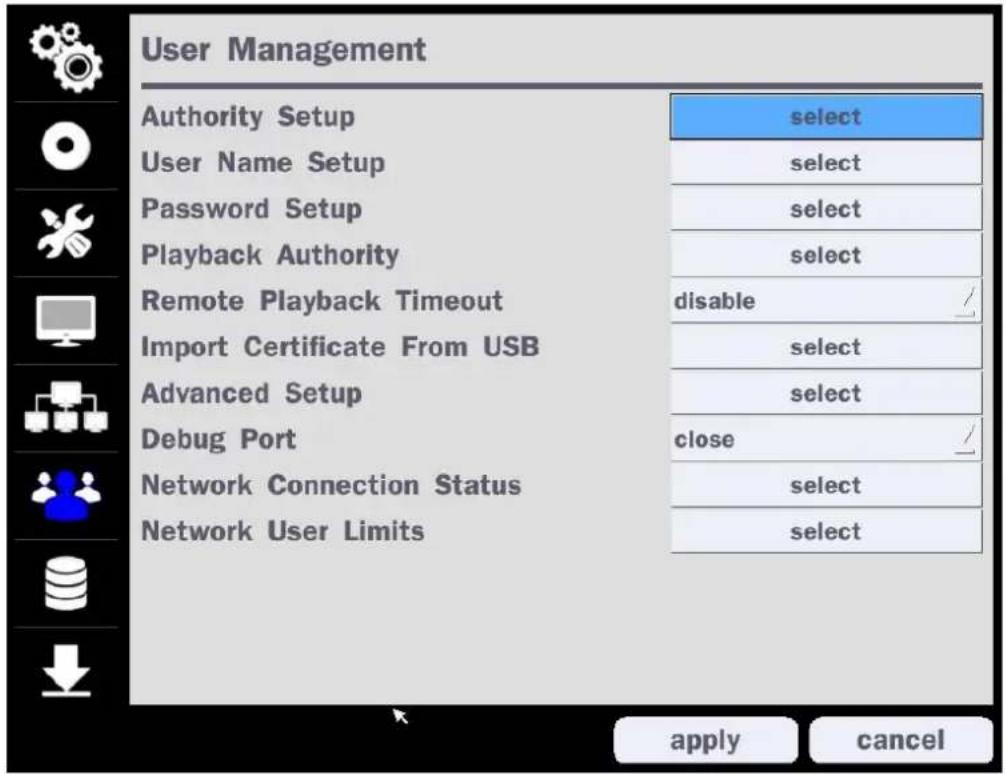 Speco Technologies ZIPT471 - 4-7. Setup - User Management Mode - 1
