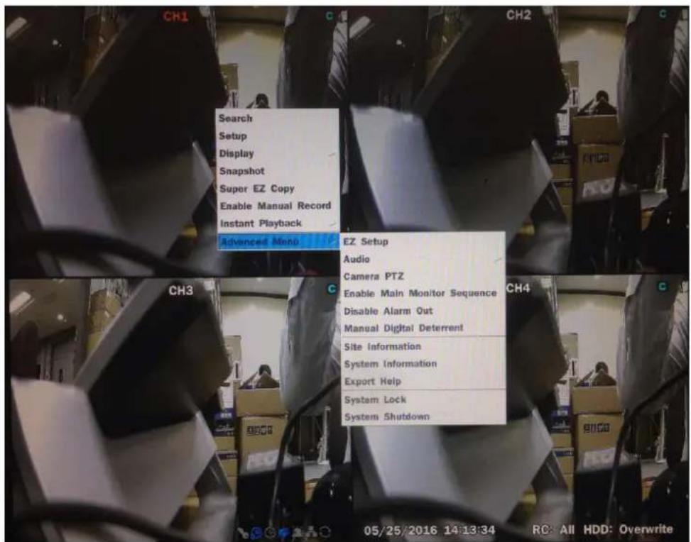 Speco Technologies ZIPT471 - 4-1. Setup - Main Live Screen - 1