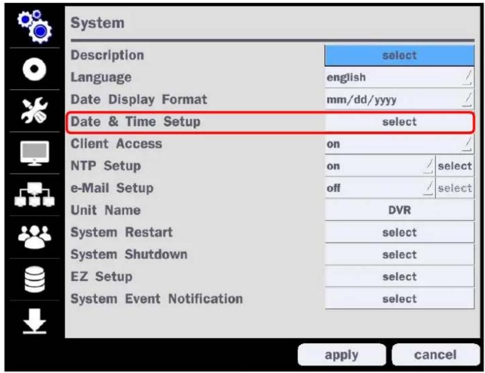 Speco Technologies ZIPT471 - Go to Setup > System > Date &amp; Time Setup - 1