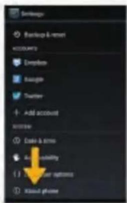 Backup & reset ACCOUNTS Depend Save Truster + Add account Import Cash & trim Accessibility + Add user options + Add phone