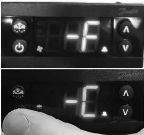 Delfield CoolScapes GBSF3P-SH - R290 CHANGING DISPLAY FROM FAHRENHEIT TO CELSIUS ON ERC112 CONTROL - 6