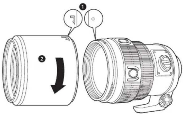 OLYMPUS ED 150mm F2.0 - Storing the Hood - 1