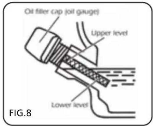 Draper PG253W - CHECKING THE ENGINE OIL - FIGS. 8 - 9 - 1