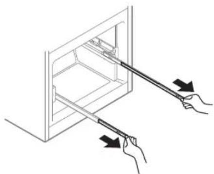 LG LRFDS3006D - Pull out both rails simultaneously, until they are fully extended. - 1