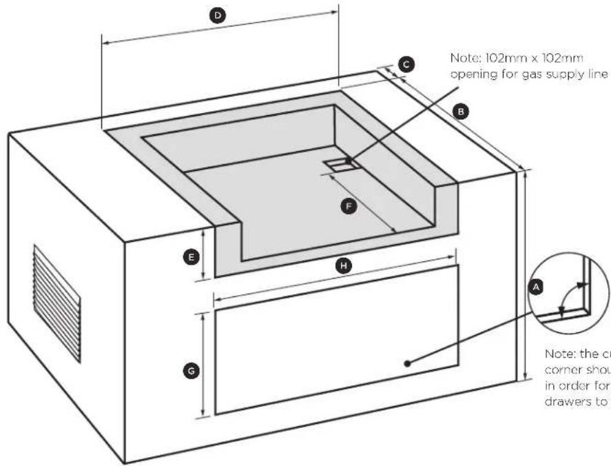 Fisher & Paykel BE1-36RCI-L - Built-in Construction Details - 1