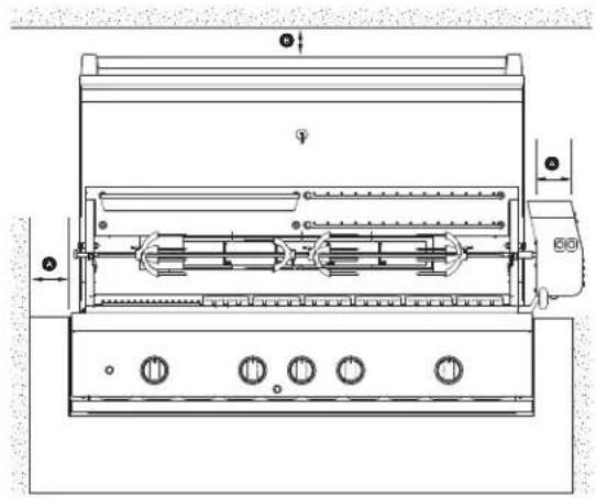 Fisher & Paykel BE1-36RCI-L - Clearances to non-combustible construction\* - 1
