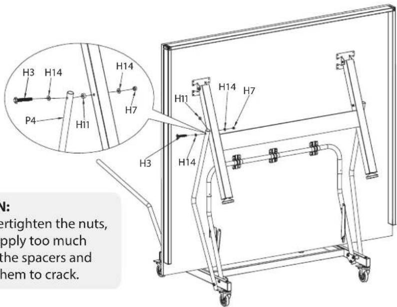 H3 H14 H14 P4 H11 H7 H11 H14 H7 H3 H14 N: ertighten the nuts, apply too much the spacers and them to crack.