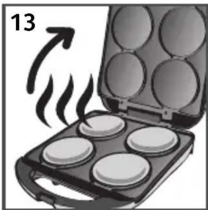 Illustration of a toaster oven with six round ovens and a rising arrow, no text or symbols present