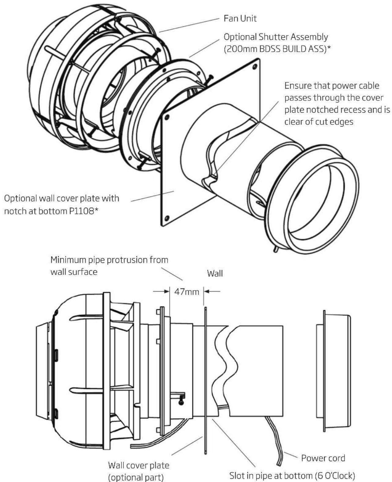 Schweigen BRW600ST - Through Wall Installation for Isodrive 900 - 1